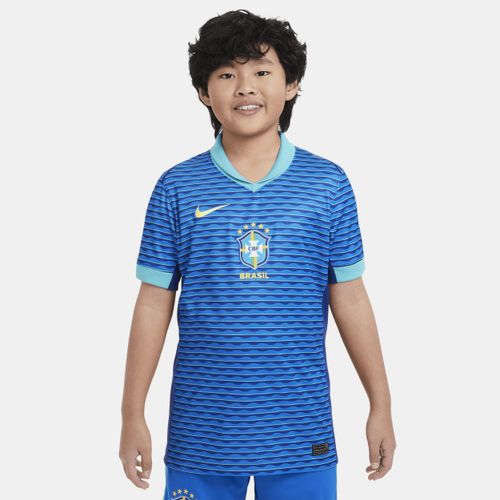 Brazilië 2024 Stadium Uit Nike Dri-FIT replica voetbalshirt voor kids - Blauw