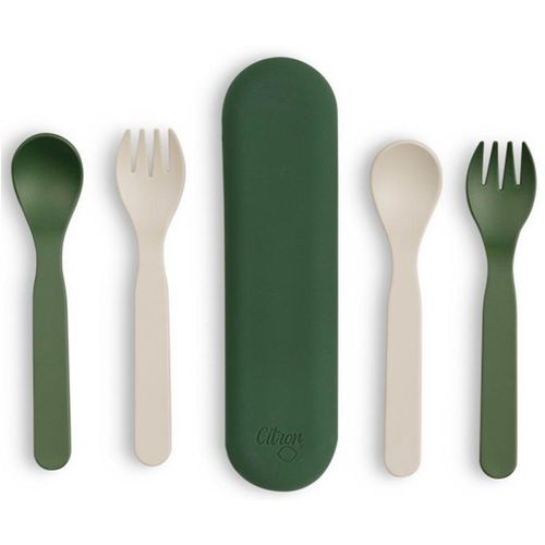 Citron Eco Cutlery Set bestek Green/ Cream 6m+ 5 st