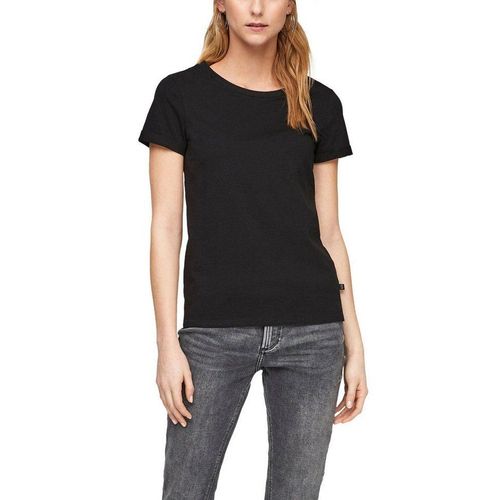 QS T-Shirt im lässigen Basic Look, schwarz