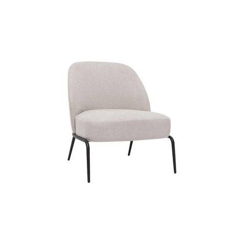 Design-Sessel im beigen Samtdesign mit schwarzem Metallfuß BREGO