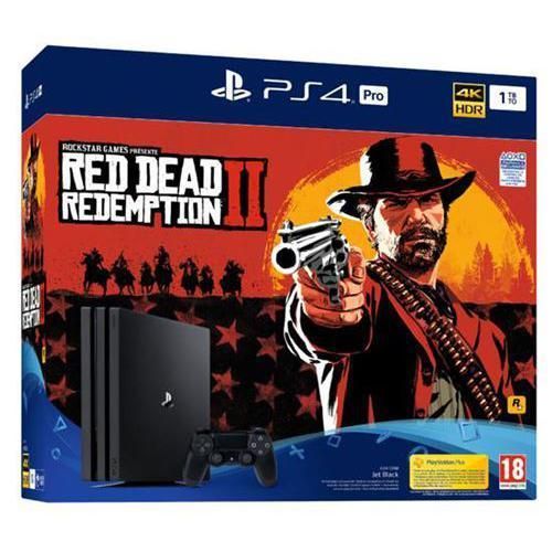 PlayStation 4 Pro 1000GB - Schwarz + Red Dead Redemption II