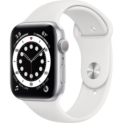 Apple Watch (Series 6) 2020 GPS 44 mm - Aluminium Silber - Weiß