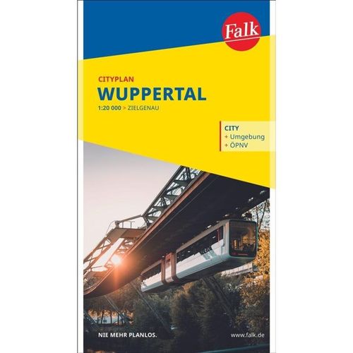 Falk Cityplan Wuppertal 1:20.000, Karte (im Sinne von Landkarte)