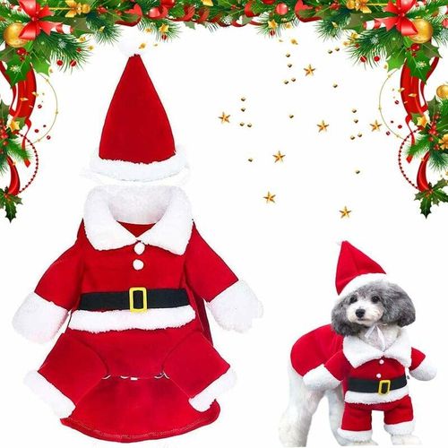 Hunde- und Katzen-Weihnachtskostüm, Weihnachtskleidung für Haustiere, niedliche Weihnachtskleidung für Hunde, Weihnachtskleidung mit Weihnachtsmütze