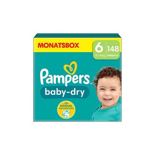 Pampers® Windeln baby-dry™ Monatsbox Größe Gr.6 (13-18 kg) für Kids und Teens (4-12 Jahre), 148 St.