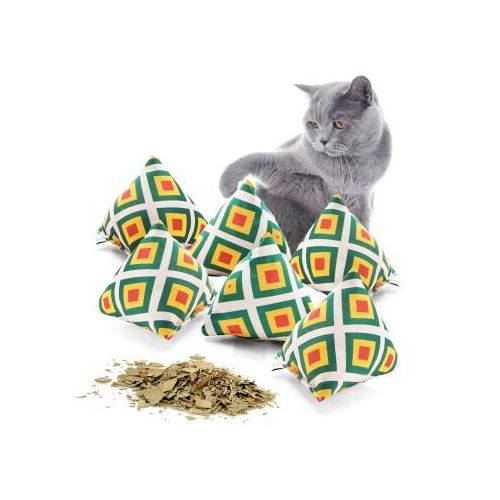 Canadian Cat Company Catnipspielzeug 6x Schmusepyramide Reggae Karo