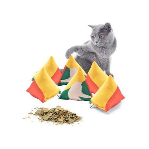 Canadian Cat Company Catnipspielzeug 6x Schmusepyramide Reggae 3-Color