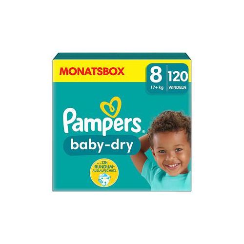 Pampers® Windeln baby-dry™ Monatsbox Größe Gr.8 (17+ kg) für Kids und Teens (4-12 Jahre), 120 St.