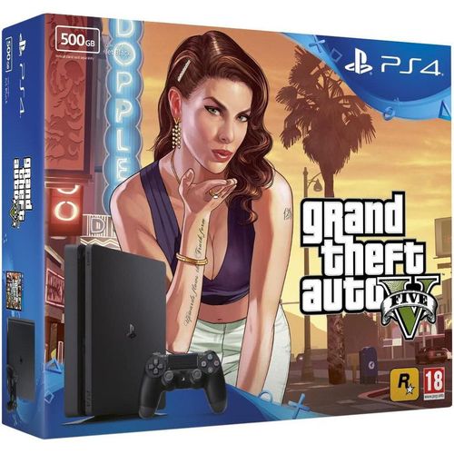 PlayStation 4 Slim 500GB - Schwarz + Grand Theft Auto V