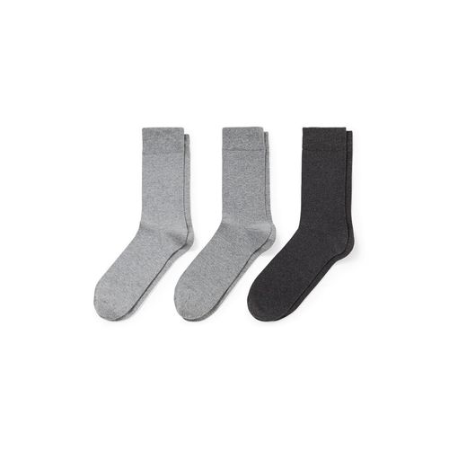 C&A Set van 3 paar-sokken-comfortabel boordje, Grijs, Maat: 43-46