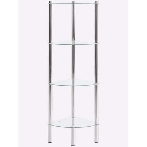 Badregal HEINE HOME, silber (silberfarben), B:30cm H:104cm T:30cm, Glas, Stahl, Regale