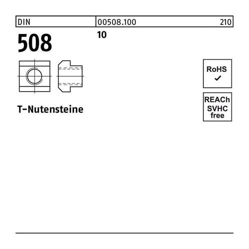 T-Nutenstein DIN 508 M 14 x 16 10 für T-Nuten 16 mm