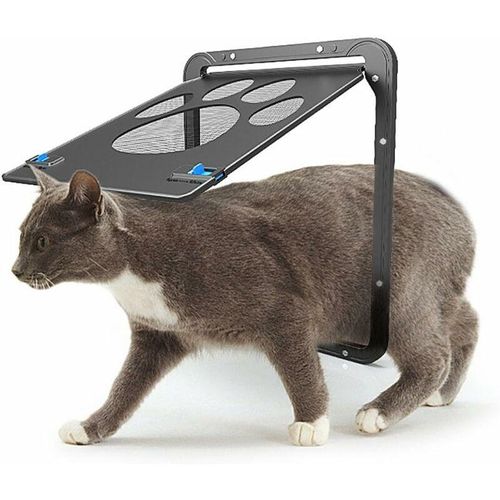Magnetische Mikrochip-Katzenklappe, abschließbare Tür für Katzen und kleine Hunde, einfach zu installieren, 24 x 29 cm HIASDFLS