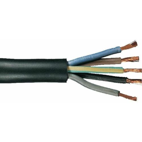 Gummileitung H05RR-F 5 x 2,5 - 5 Meter, schwarz Kabel & Leitungen