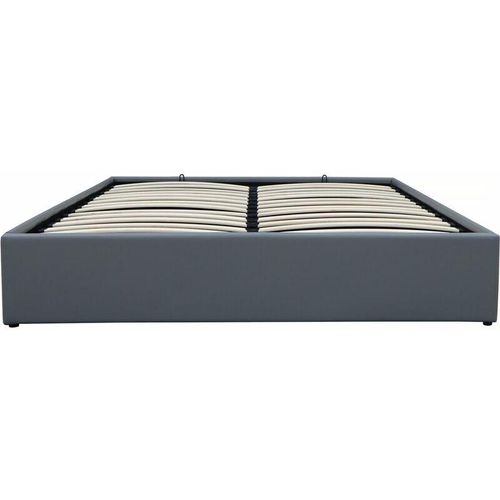 Doppelbett aus PVC mit Bettkasten Ava - 140 x 190 cm - Grau