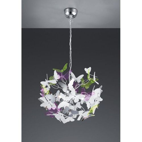 Butterfly Suspension 4xG9 Chrome Multicolor Schmetterlinge Ø50 cm Trio Lighting