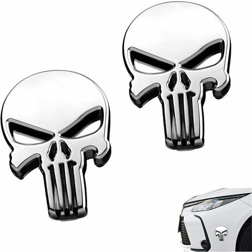 Stück Punisher 3D-Metallaufkleber, Punisher-Schädel-Motorrad-Fahrzeugaufkleber, Punisher-Schädel-Autoaufkleber, Motorräder, Fahrzeugdekoration