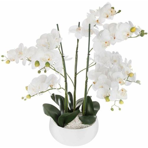 Atmosphera - Orchideen-Übertopf, Keramik, Weiß, Orchidee, d. 25 x h. 65 cm