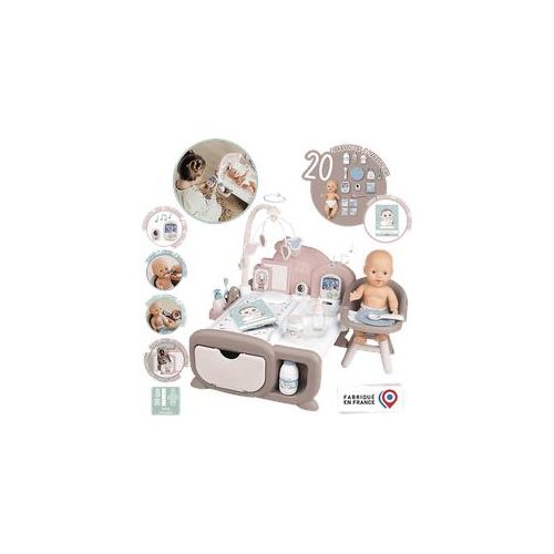 SMOBY Baby Nurse Cocoon Puppen-Spielzimmer 3-in-1 mit Puppe Puppenspielset, Rosa (120)