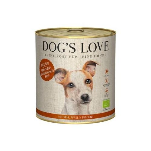 DOG'S LOVE BIO 6x800g Rind mit Reis, Apfel & Zucchini