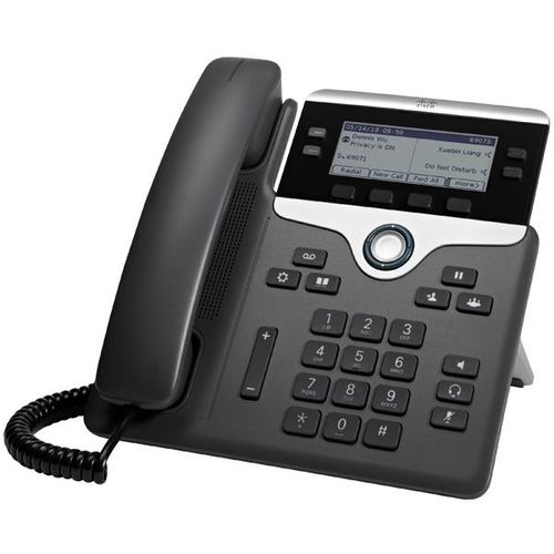 Cisco 7841 IP-Telefon - Schnurgebunden - Tabletop, Wandmontierbar - Schwarz - TAA-konform - VoIP - 2 x Netzwerk (RJ-45) - PoE Ports