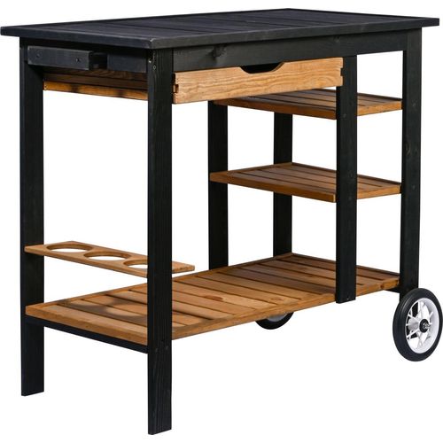 Garten Servierwagen Beistelltisch Serviertisch Trolley