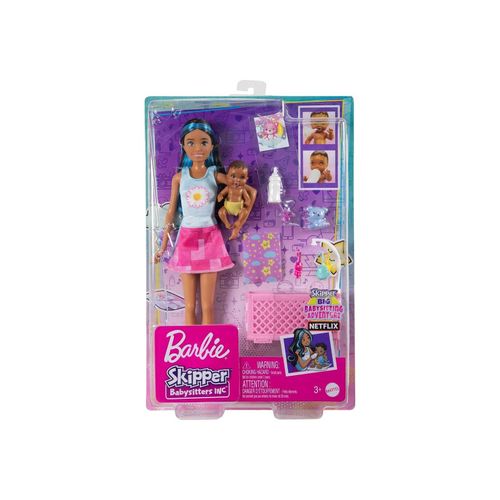 Mattel HJY34 - Barbie - Skipper Babysitters Inc - Babysitterpuppe mit Zubehör, Spielset