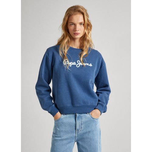 Sweatshirt PEPE JEANS "Sweatshirt LANA" Gr. XL, blau (sea blue) Damen Sweatshirts