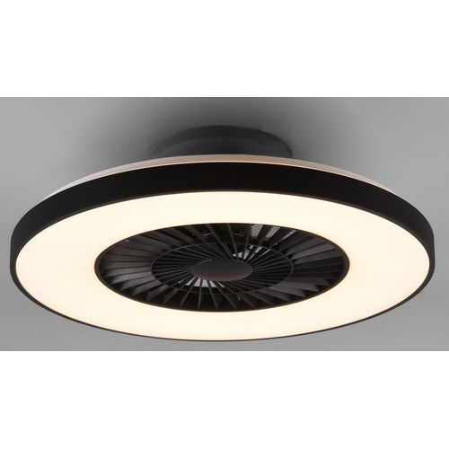 LED Deckenleuchte TRIO LEUCHTEN "Halmstad Deckenventilator" Lampen Gr. Ø 59,3cm H: 20,5cm, schwarz (schwarz matt) Deckenlampe, Ventilator, Fernbedienung, Ventilator getrennt schaltbar