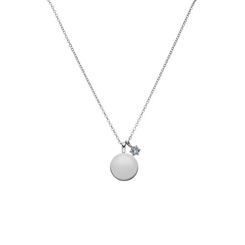 Birthstone March Necklace Silver