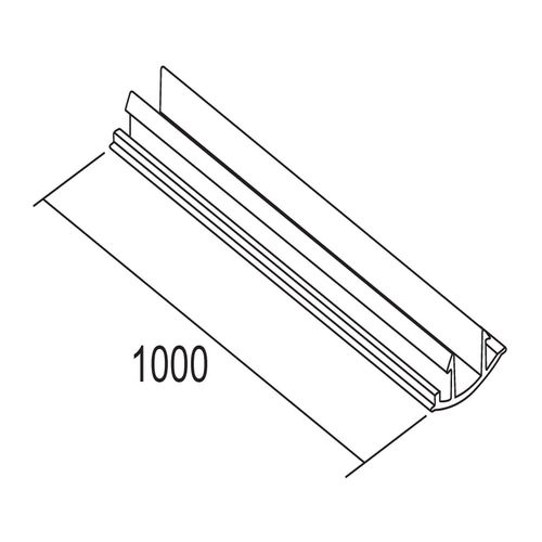 Ivela Schienenabdeckung 1m, 3-Phasen, schwarz