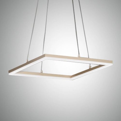 LED-Pendelleuchte Bard, 42x42cm in Mattgold-Finish