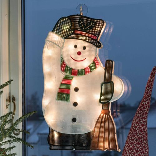 Für innen - LED-Fensterbild Schneemann