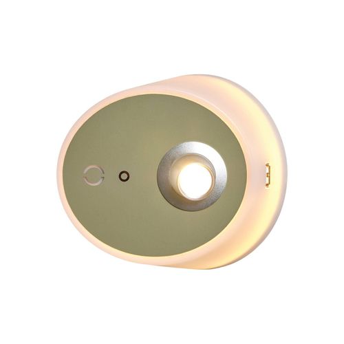 LED-Wandleuchte Zoom, Spot, USB-Ausgang, khaki