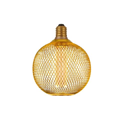 LED-Lampe E27 Mesh 3,4W 3.000K Ø12cm gold