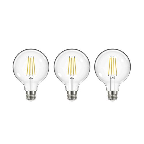 LED-Leuchtmittel Filament, E27, G95, 3,8W, 3000K, 806lm, 3er