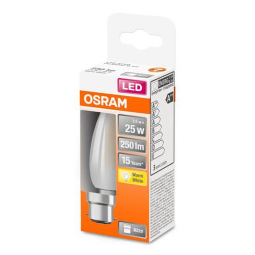 OSRAM LED-Kerzenlampe B22d 2,5W 2.700K matt