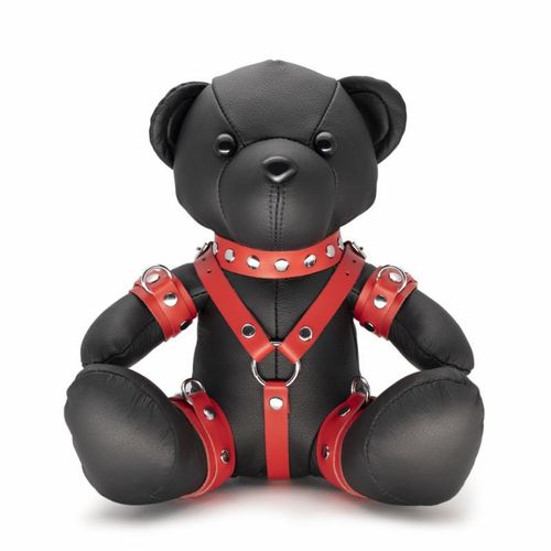 EDDY Der BDSM Teddy - Schwarz/Rot