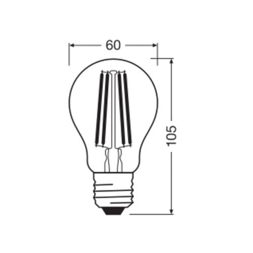 OSRAM LED Classic, Filament, E27, 2,2 W, 470 lm, 4.000 K