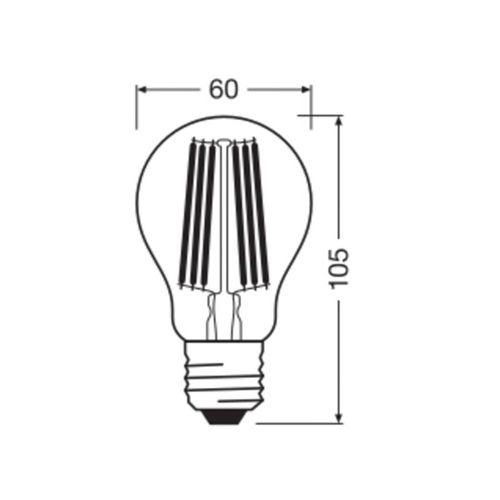 OSRAM LED Classic, Filament, E27, 7,2 W, 1.521 lm, 4.000 K