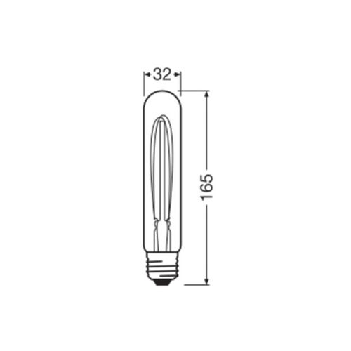 OSRAM LED Vintage 1906, Tube, gold, E27, 4,8 W, 822, dim.