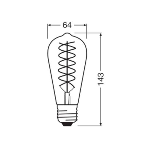 OSRAM LED Vintage 1906 Edison, gold, E27, 8,8 W, 824, dim.