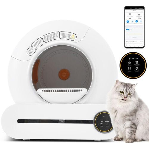 Merax - Katzentoilette Selbstreinigende Katzenklo Automatisch, Geruchsbeseitigung, mit APP-Kontrolle & 65L+9L Große Kapazität Smart Health Monitor