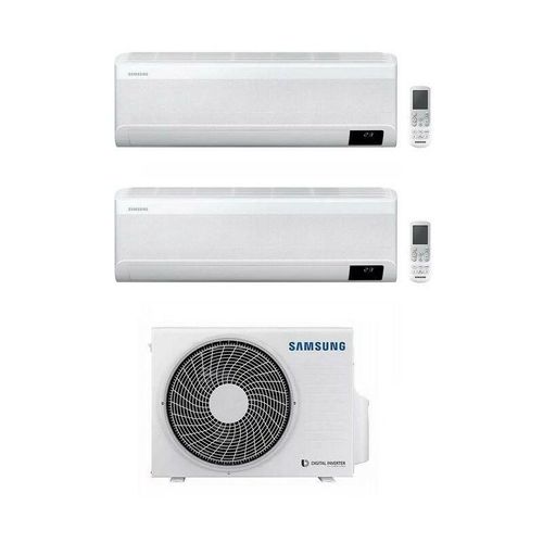 Dualsplit-Klimagerät Samsung Windfree 9000 + 12000 Btu mit R32 Gas Wifi weiß - Standard