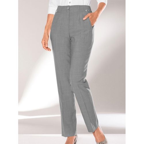 Bügelfaltenhose COME ON, Damen, Gr. 24, Kurzgrößen, grau (grau, meliert), 65% Polyester, 32% Viskose, 3% Elasthan, meliert, unifarben, lang, Hosen