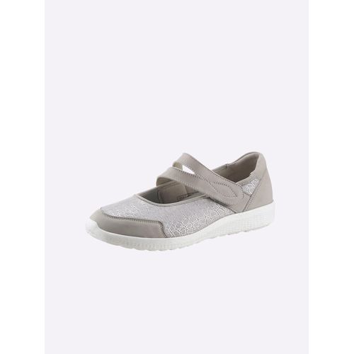 Ballerina WALDLÄUFER, Damen, Gr. 6,5, grau, Nubukleder, Textil, Basic, Schuhe