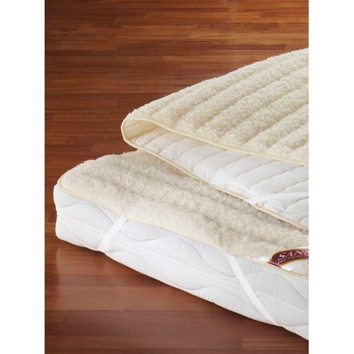Matratzenauflage SANNWELL Gr. 8, beige, B:200cm L:200cm, 50% Baumwolle, 50% Schurwolle, Matratzenzubehör