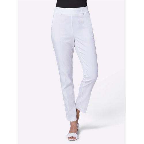 Bügelfaltenhose CREATION L PREMIUM, Damen, Gr. 42, Normalgrößen, weiß, 63% Lyocell, 37% Polyester, unifarben, lang, Hosen