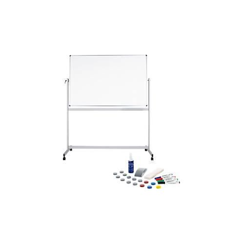 Mobiles Whiteboard Maul MAULstandard, 1000 x 2000 mm, 2-seitig, drehbar + Whiteboard Zubehörset, 31-teilg