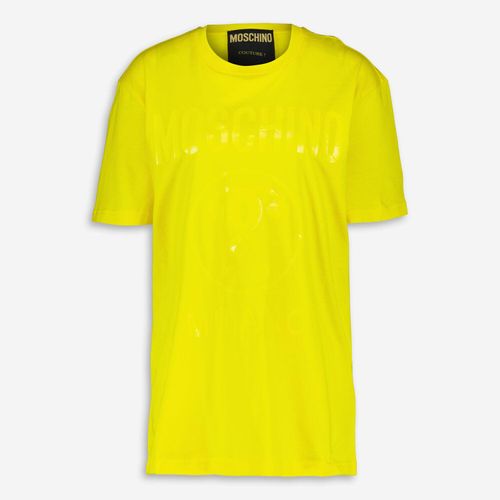 Gelbes T-Shirt mit glänzendem Logo